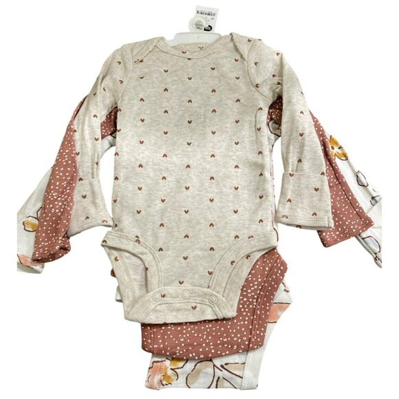 Carters Baby Girls 3-Pack Long-Sleeve Bodysuits 3 months NWT - Picture 2 of 6